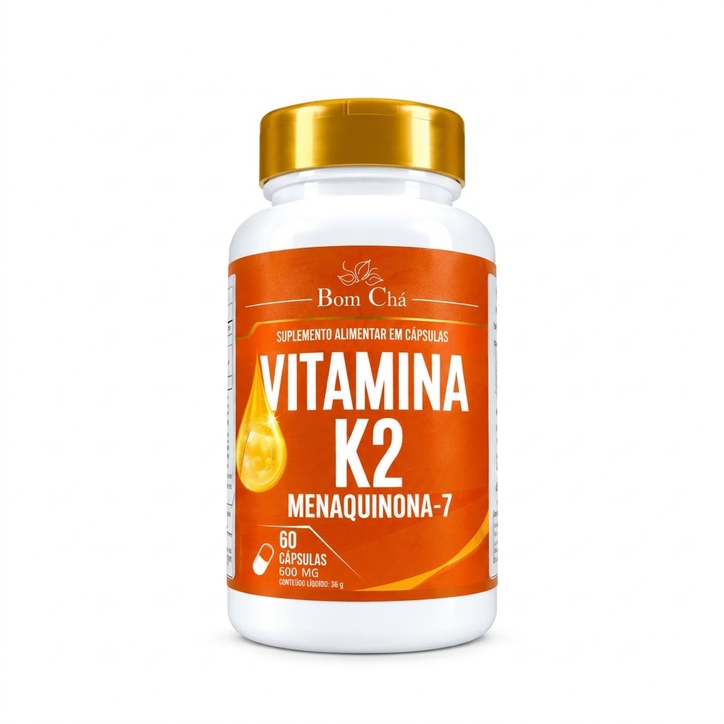 Vitamina K2 MK7 600mg - Pote 60 cápsulas pó - Bom Chá