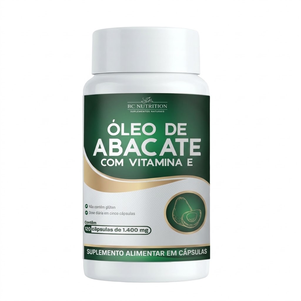 Óleo de Abacate c/ Vitamina E 1000mg - Pote 120 cápsulas - Bom Chá