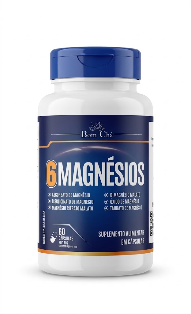 6 Magnésio (composto) pote 60 cps - Bom Chá