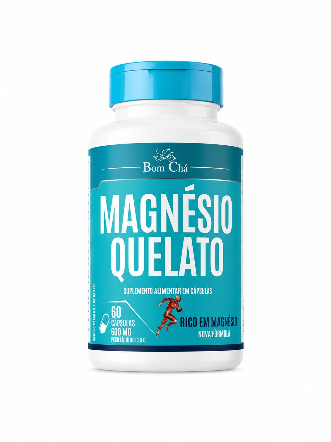 Magnésio Quelato 600 mg Pote 60 - Bom Chá